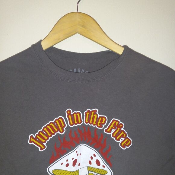 No Hours Medium Jump Into The Fire World Tour 1981 Cut Off Crop Shirt-Upcycled - Picture 2 of 6